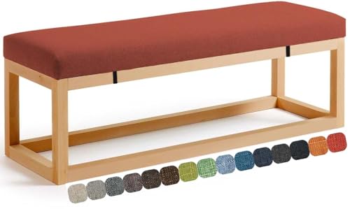 UWOBTN Bankauflage Outdoor, 100x50/120x40/150x50/120x50 Sitzkissen Bank Mit Abnehmbarem Bezug, Sitzpolster Waschbare, rutschfest Gartenbank Auflage, Sitzauflage Bank Esszimmer(P,140x50x3cm) von UWOBTN
