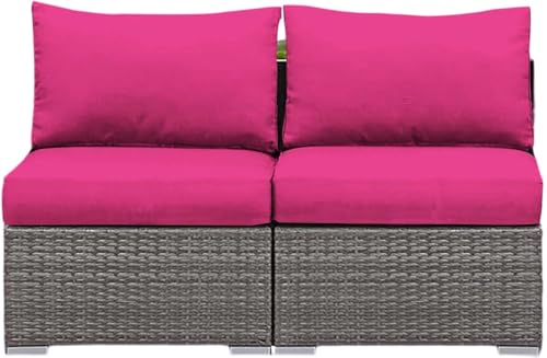 UWOBTN Outdoor Sofa Sitzbezug 3/2/1Sitzer Stretch Sofa Sitzkissenbezüge rutschfeste Möbelschoner Sitzpolster Bezug Abnehmbar für Terrassenstuhle Gartenmöbel(Rose,50-65cm (2pcs)) von UWOBTN