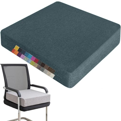 UWOBTN Quadratisch Sitzkissen 35x35/40x40/50x50cm Outdoor Stuhlkissen Grau Beige Schwarz Bodenkissen Rutschfestes Stuhlauflage AbnehmbarerBezug für Esszimmer Büro, Garten, Terrasse(B11,40x40x15cm) von UWOBTN