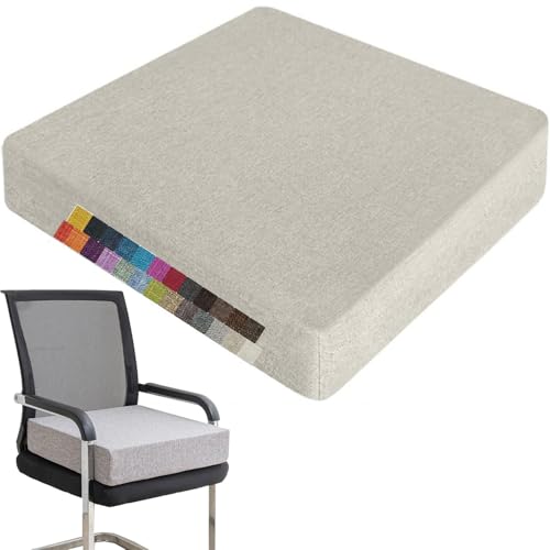 UWOBTN Quadratisch Sitzkissen 35x35/40x40/50x50cm Outdoor Stuhlkissen Grau Beige Schwarz Bodenkissen Rutschfestes Stuhlauflage AbnehmbarerBezug für Esszimmer Büro, Garten, Terrasse(B4,35x35x15cm) von UWOBTN