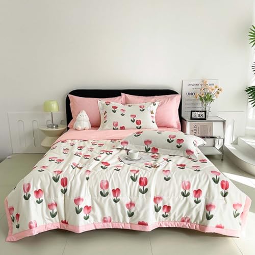 UWOBTN Sommer Sommerdecke, Sommer Kühler Steppdecke Dünne Bettdecke, 150x200/180x200/200x230cm Weich Baumwolle Steppdecke, Waschbar Weiche Steppdecke Für Den Sommer, Sommerdecke(Q,200x230cm/78x90in) von UWOBTN