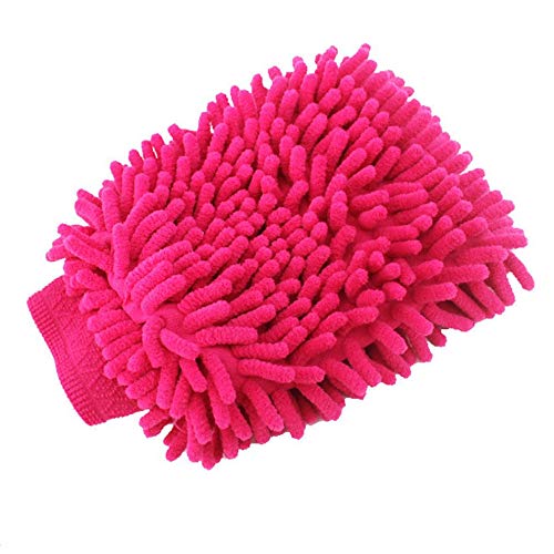 UWOOD Auto-Waschhandschuh, Mikrofaser-Reinigungshandschuhe, weiche Haushaltshandschuhe, Mikrofaser, 2 Stück (Pink) von UWOOD
