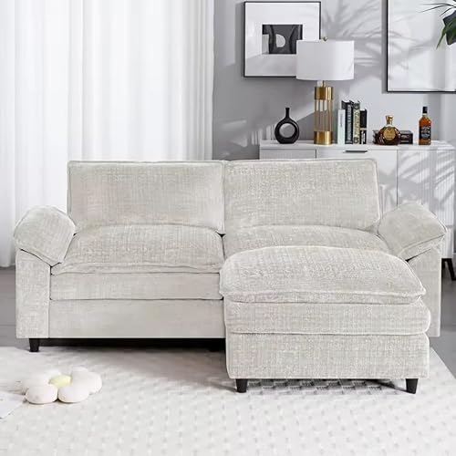 UWSKLAOJDF 220 cm L-förmiges Sektionalsofa Modulares Loveseat Couch mit Ottomane Wolkensofa für Wohnzimmer Wohnung von UWSKLAOJDF