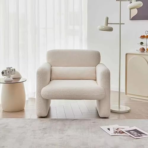 UWSKLAOJDF Accent Einzel-Sofasessel mit Armlehnen, Lammstoff, gepolstert, bequem, Lesesessel für Schlafzimmer, Wohnzimmer von UWSKLAOJDF