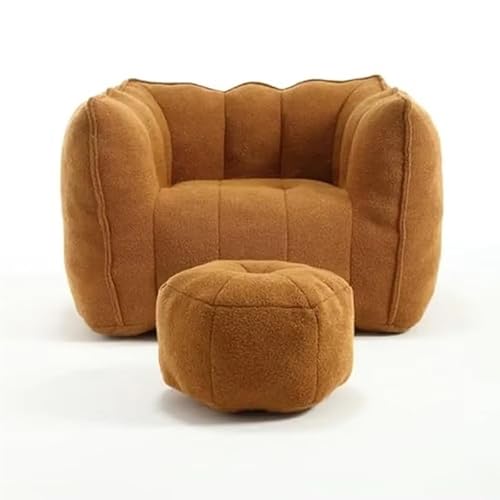 UWSKLAOJDF Chenille-Sitzsack, Ottomane, Erwachsene, entspannend, Gaming, TV, Lesen, leicht, einfach zu bewegen, Sitzgelegenheit, grau, stilvolle Armlehnen von UWSKLAOJDF