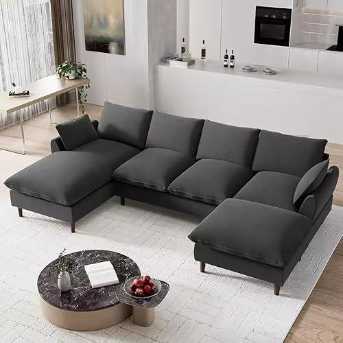 UWSKLAOJDF Cloud Couch Sektionalsofa Große modulare Sofas mit Chaise, umwandelbar, Ottomane, bequem, flauschig, U-Form, Sektionalsofas von UWSKLAOJDF