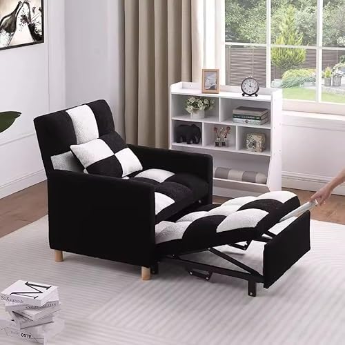 UWSKLAOJDF ConvertibleTeddy Stoff-Schlafsofa, Stuhl, Bett, multifunktional, Einzelsessel, Klappsofa, Bett, ausziehbarer Schlafsessel von UWSKLAOJDF