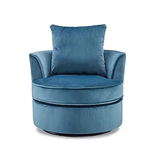 UWSKLAOJDF Drehbarer Barrel-Stuhl, Samt, rund, Freizeit mit beweglichem Kissen, Rückenlehne, Akzentsofa, Stühle, Wohnzimmer, Büro, Wohnheim, Lounge von UWSKLAOJDF