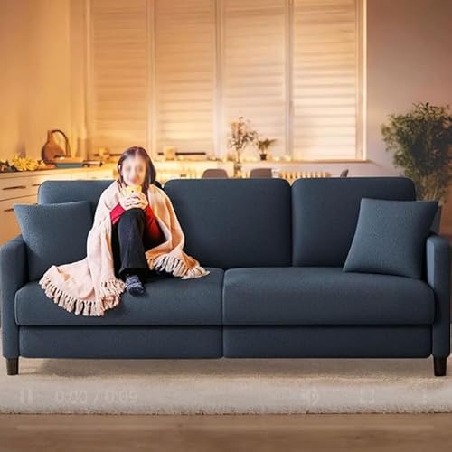 UWSKLAOJDF Loveseat Sofa Werkzeuglose Einrichtung Ganzholz Couch Federsitz Teddy-Fleece Wohnzimmermöbel Entspannung von UWSKLAOJDF