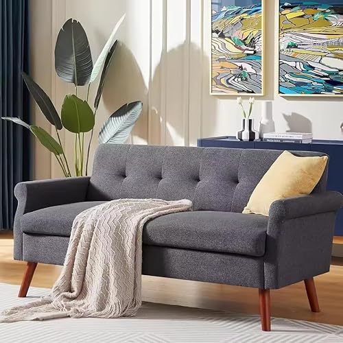 UWSKLAOJDF Mid Century Love Seat Couches, 2-Sitzer-Mini-Sofa für kleine Räume, bequemes, tiefes Sitzsofa, Cama für Wohnzimmer von UWSKLAOJDF