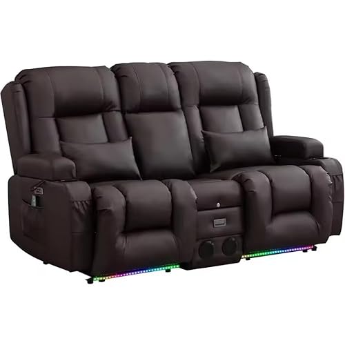 UWSKLAOJDF Power Loveseat Liegesofa mit Massagewärme, Heimkino-Sitzgelegenheit mit Konsole, elektrischer Liegestuhl, Wohnmobil-Sofa von UWSKLAOJDF