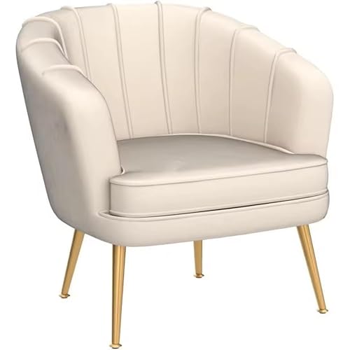 UWSKLAOJDF Samt-Akzentstühle, gepolstert, Einzelsofa, Beistellstuhl, bequem, für Club, Wohnzimmer, Sessel mit goldenen Metallbeinen von UWSKLAOJDF