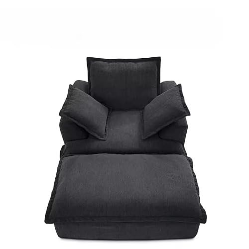 UWSKLAOJDF Übergroße Chaiselongue für den Innenbereich, mit Ottomane, Chenille, gepolstertes Schlafsofa mit dicken Armlehnen, 127 cm von UWSKLAOJDF