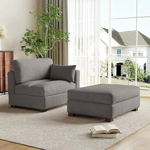 UWSKLAOJDF Übergroßer Chaiselongue-Sessel für den Innenbereich, Kordsamt, gepolstert, Freizeit-Sofa, Stuhl mit Ottomane, linke Armlehne, bequemer Schlaf UWSKLAOJDF Übergroßer Chaiselongue-Sessel für den Innenbereich, Kordsamt, gepolstert, Freizeit-Sofa, Stuhl mit Ottomane, linke Armlehne, bequemer Schlaf von UWSKLAOJDF
