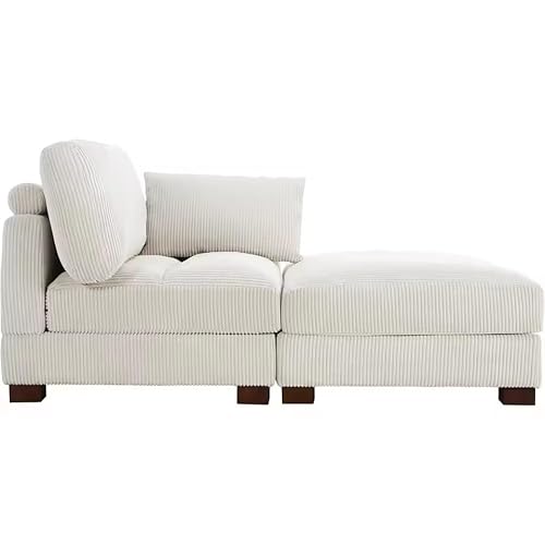 UWSKLAOJDF Übergroßer Chaiselongue-Sessel mit Ottomane, linke Armlehne, für den Innenbereich, bequem, gepolstert, Einzel-Lounge-Sofa, Cord von UWSKLAOJDF