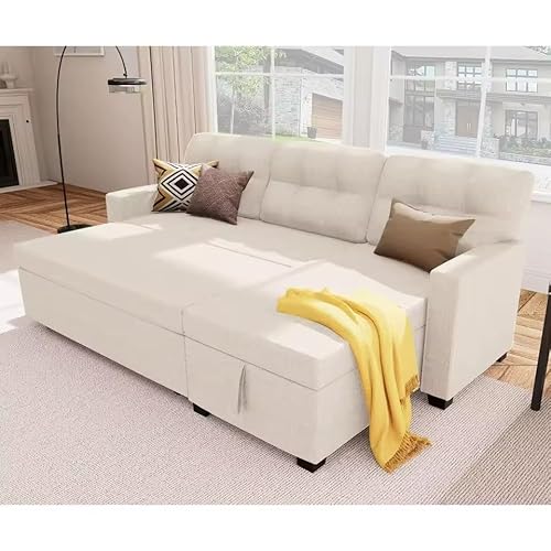 UWSKLAOJDF Wendbares Sektionalsofa, Couch, Schlafsofa, Bett, mit Stauraum, Chaisela, ausziehbare Couch für Wohnzimmer, versteckter Stroge von UWSKLAOJDF