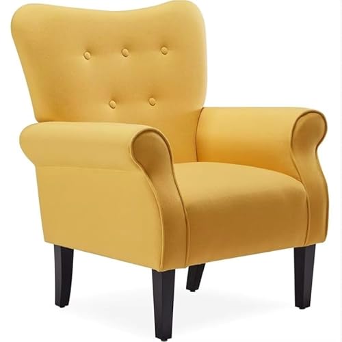 UWSKLAOJDF Wingback Accent Chair High Back Sessel Gepolstert Sofa Club Stuhl Gepolsterte Armlehne Bequeme Sitzgelegenheit Holzbeine von UWSKLAOJDF