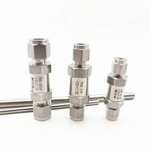 304 Edelstahl Doppelring-Einwegventil 6 mm 8 mm 10 mm Instrumentenrohr Sechskant-Kartenhülse Rückschlagventil(12 Mm) von UWUKCJOKQ