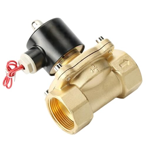UWUKCJOKQ Elektrisches Messing-Magnetventil 1/4 "3/8" 1/2 "3/4" 1 "2" DC12V DC24V AC220V 110V Magnetventil normalerweise geschlossen für Wasser Öl Luft (Npt-110vac,1/4 inch) von UWUKCJOKQ