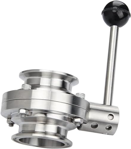 Ventil 1,5 2S Anitary Tri Clamp Absperrklappe SS304 Edelstahl OD45/OD51 K 64 Homebrew(Ss316,OD 51 x Clamp 64) von UWUKCJOKQ