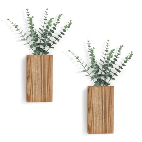 UWYRKSW 2 Stück Pflanzvase Aus zum Aufhängen An der Wand mit Dekorativen Paulownia-Simulationspflanzen-Ornamenten für Den Innenbereich von UWYRKSW