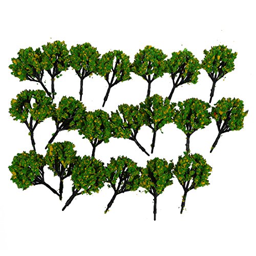 UWYRKSW 20 Stueck 2,8 Landschaft Landschaft Zug Modell Baeume w/Gelbe Blumen Massstab 1/100 von UWYRKSW