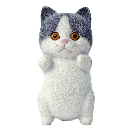 UWYRKSW Beflockte Kunstharz-Cartoon-Katzenform-Harzpuppen, Tischplatte, Niedliche Stehende Tierharzdekoration, Blau UWYRKSW Beflockte Kunstharz-Cartoon-Katzenform-Harzpuppen, Tischplatte, Niedliche Stehende Tierharzdekoration, Blau von UWYRKSW