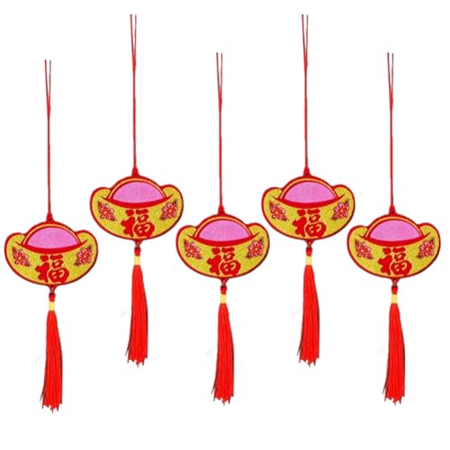 UWYRKSW Chinesisches Neujahr Hänge-Dekoration Chinesische Mondjahr Hängeornament Chinesisches Neujahrszuhause Dekoration 2024 Frühlingsfest Pflanzenanhänger, 6 Stück von UWYRKSW