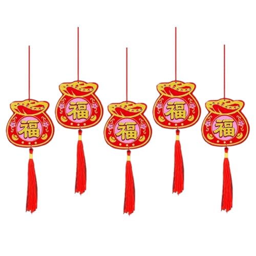 UWYRKSW Chinesisches Neujahr Hängender Schmuck Chinesisches Neujahrs-Zuhause-Dekoration 2024 Frühlingsfest Pflanzenanhänger, 4 Stück von UWYRKSW