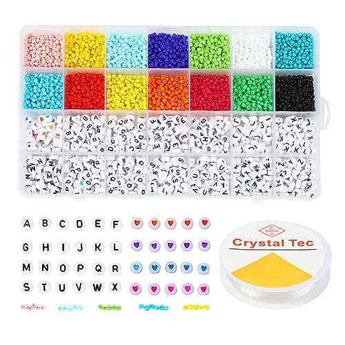 UWYRKSW Kandi-Perlen, Regenbogenperlen für die Herstellung Von Armbändern, Farben, Kandi-Perlen und Buchstabenperlen, Kunststoff-Regenbogenperlen, Einfach zu Verwenden und Leicht Auszutauschen von UWYRKSW