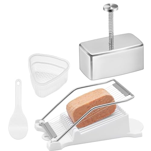 UWYRKSW Onigiri-Formen-Set Aus Edelstahl, Musubi-Form mit Hobel und Dreieckiger Reisbällchenform und Reislöffel, Musubi-Pressform von UWYRKSW