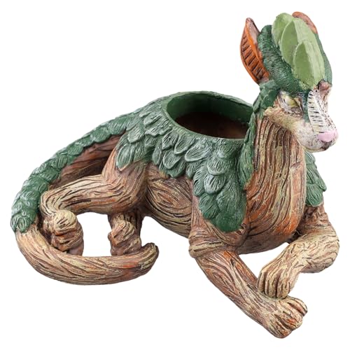 UWYRKSW Pflanztöpfe mit Fantastischen Tieren, Sukkulenten-Pflanztöpfe, Gartenstatue, Kunstharz, Geschenke für Naturliebhaber A von UWYRKSW