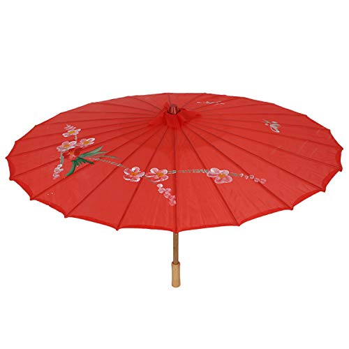 UWYRKSW R Pflaume Muster Roter Tanz 31.5" Durchmesser Orientalischer Chinesischer Sonnenschirm von UWYRKSW