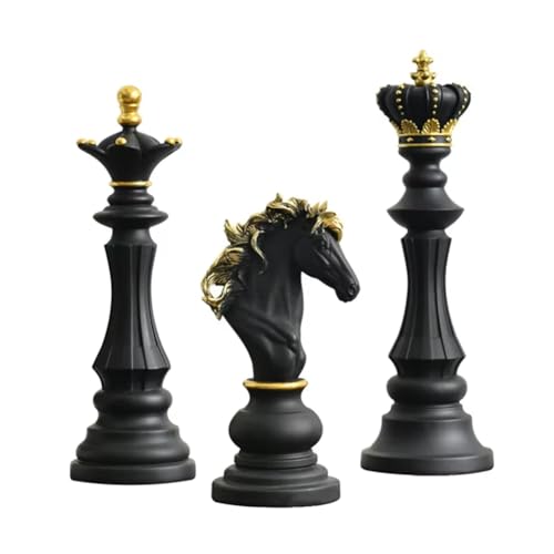 UWYRKSW Schachstatue - -Set Königin Knight Schachstück Skulptur Ornament für Haus für Home Office Arrangement Geschenk Schwarz UWYRKSW Schachstatue - -Set Königin Knight Schachstück Skulptur Ornament für Haus für Home Office Arrangement Geschenk Schwarz von UWYRKSW