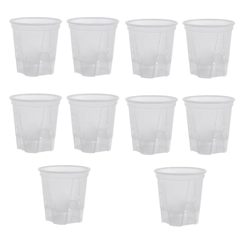 UWYRKSW Transparente Gartentöpfe Aus Kunststoff, Selbstbewässernde Pflanzgefäße, Pflanztöpfe Aus Kunststoff für die mit Tiefem Reservoir, 10er-Pack von UWYRKSW