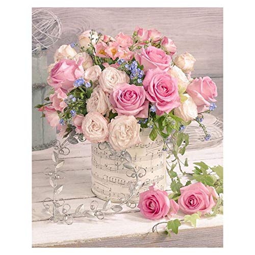 UWYRKSW Volle Runde Bohrer Diamant Malerei Kreuz Stich Rosa Rose Blumen DIY Strass Stickerei Haus Geschenke UWYRKSW Volle Runde Bohrer Diamant Malerei Kreuz Stich Rosa Rose Blumen DIY Strass Stickerei Haus Geschenke von UWYRKSW