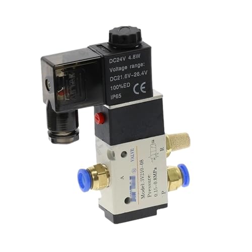 3 Way 2 Position Air Directional Control Solenoid Valve 3V210-08 DC12V DC24V AC110V AC220V Muffler(ONLY 3V210-08,DC 24V) von UXDAKCPSH