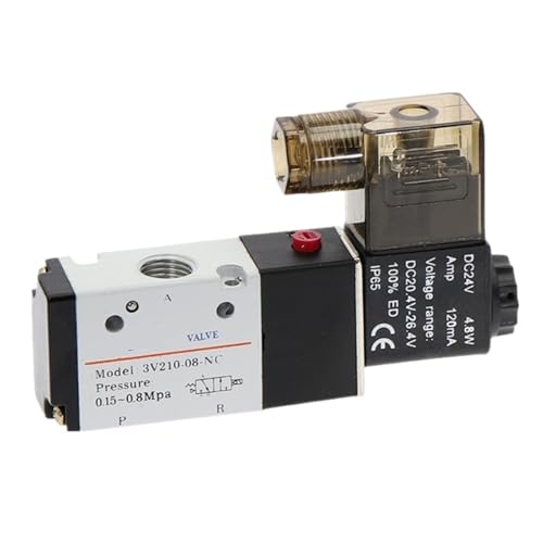 3V210-08 Pneumatic Solenoid Valve 3 Way 2 Position Air Directional Control Valve DC12V DC24V AC110V AC220V(DC24) von UXDAKCPSH