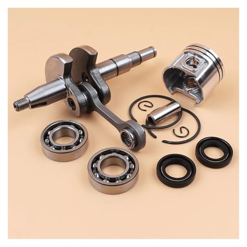 UXHRBW Kurbelwelle 38 mm Kolbenringe Öldichtungs-Set passend für MS180 MS170 018 017 MS 180 170 Kettensäge, passend für 10-mm-Stift von UXHRBW