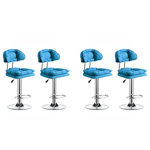Set mit 4 Barhockern – Hubhöhe 62–83 cm, Barstuhl, Küchenthekenstühle mit Lederschwammkissen, ergonomisches Design, Heimkomterstuhl, für Cafés/Clubs/Geschäftshallen (Farbe: Weiß von UXHRILSV