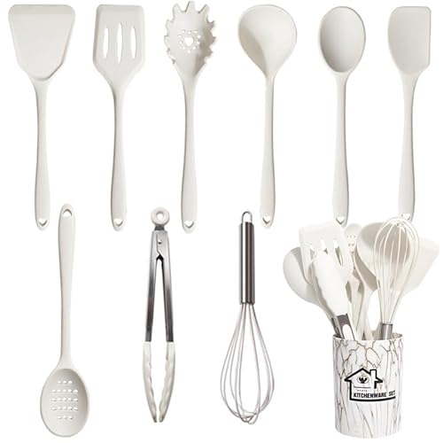 UXIYI Silikon-Utensilien-Set Küchenutensilien, 10-teiliges Kochutensilien-Set, einschließlich Turner-Spachtel-Kochzange Löffel Antihaftbeschichtung hitzebeständig,Weiß UXIYI Silikon-Utensilien-Set Küchenutensilien, 10-teiliges Kochutensilien-Set, einschließlich Turner-Spachtel-Kochzange Löffel Antihaftbeschichtung hitzebeständig,Weiß von UXIYI