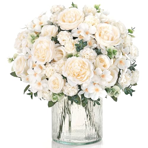 UXORSN 2 Bündel Pfingstrose Künstliche Blumen Kunstblumen wie Echt Seidenpfingstrosen Kunstrosen Künstlich Blumensträuße Seidenblumen für Blumenarrangement Hochzeit Partei Küche Tischaufsätze Dekor von UXORSN