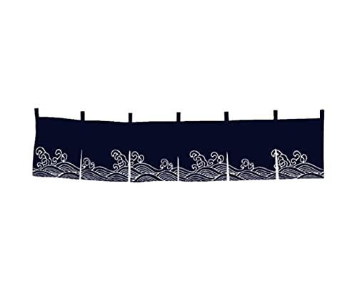 UXOWOXU Traditioneller Noren-Vorhang mit Wellenmuster, für japanische Sushi-Bar, Izakaya-Dekoration, 40 x 180 cm von UXOWOXU
