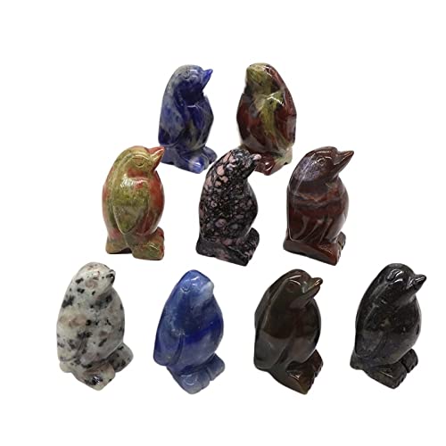 UYCUODLUY 1-20PC 1,5" Pinguin Statue Naturstein Kristall handgeschnitzte Tierfigur Edelstein Handwerk Heimdekoration (Color : Mix Random Stones, Size : 20 PCS) von UYCUODLUY