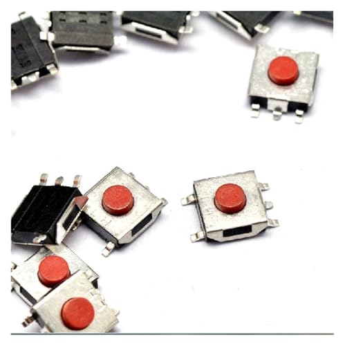 UYCUODLUY 100pcs 6 * 6 * 3.1mm The Patch 5pin Tactile Push Button Switch Red Button Waterproof Copper Head Switch von UYCUODLUY