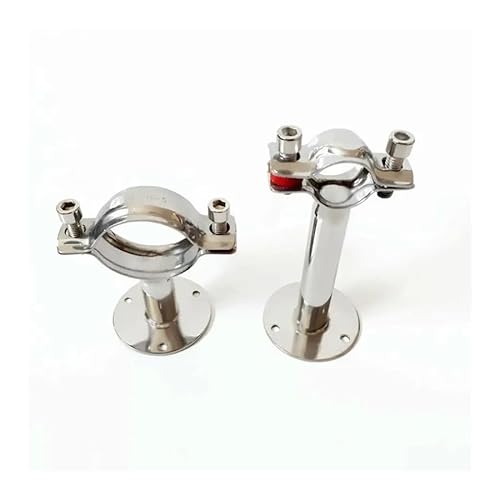 UYCUODLUY 102-108mm 4" 4.25" Pipe Hanger Bracket Clamp Support Clip with Base Plate 304 Stainless for Beer Brewing L=100mm von UYCUODLUY