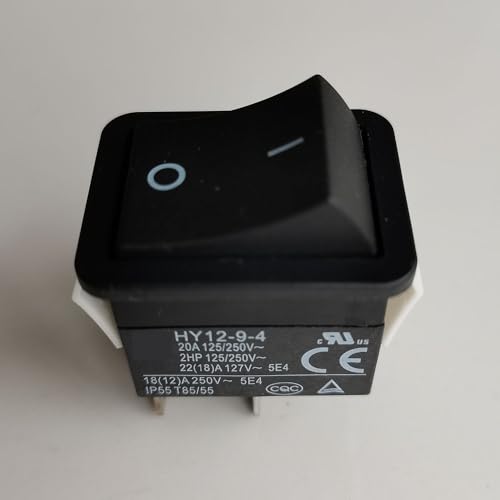 UYCUODLUY 1Piece HY12-9-4 20A 125/250V 2HP 125/250V 4Pins ON-Off Rocker Switch(Nero) von UYCUODLUY