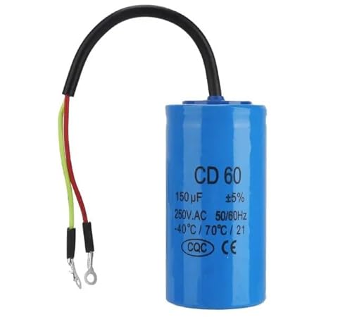 UYCUODLUY 1pc 150uF 250VAC Starting Capacitor for Heavy Duty Electronic Starter Air Compressor Red Yellow Two Wires UYCUODLUY 1pc 150uF 250VAC Starting Capacitor for Heavy Duty Electronic Starter Air Compressor Red Yellow Two Wires von UYCUODLUY