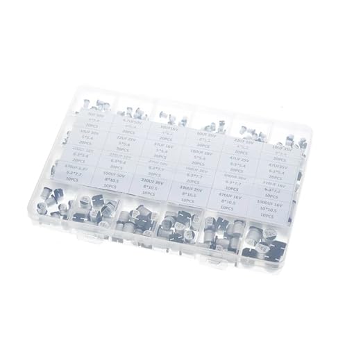 UYCUODLUY 1uF 1000uF 6.3V-50V 400PCS 24Value SMD Aluminum Electrolytic Capacitors Assortment Kit Box UYCUODLUY 1uF 1000uF 6.3V-50V 400PCS 24Value SMD Aluminum Electrolytic Capacitors Assortment Kit Box von UYCUODLUY