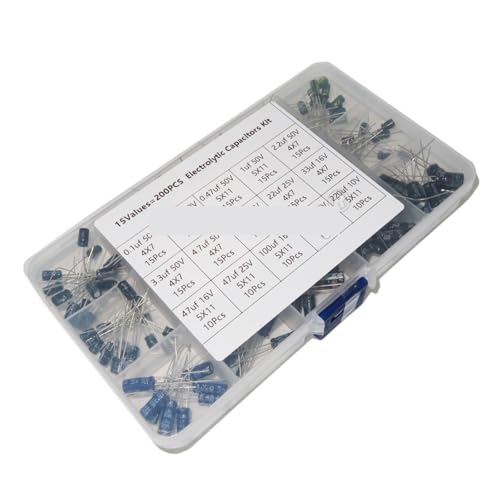 UYCUODLUY 200PCS 15Kinds Electrolytic Capacitor Organization Storage 0.1-220uF Capacitors Assortment Box Kit UYCUODLUY 200PCS 15Kinds Electrolytic Capacitor Organization Storage 0.1-220uF Capacitors Assortment Box Kit von UYCUODLUY